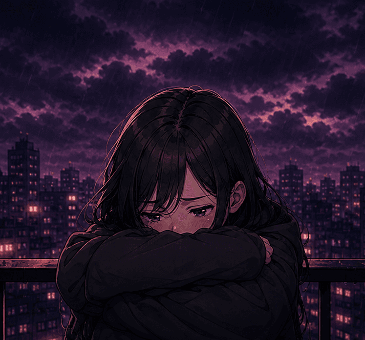 不安でいっぱいの女の子